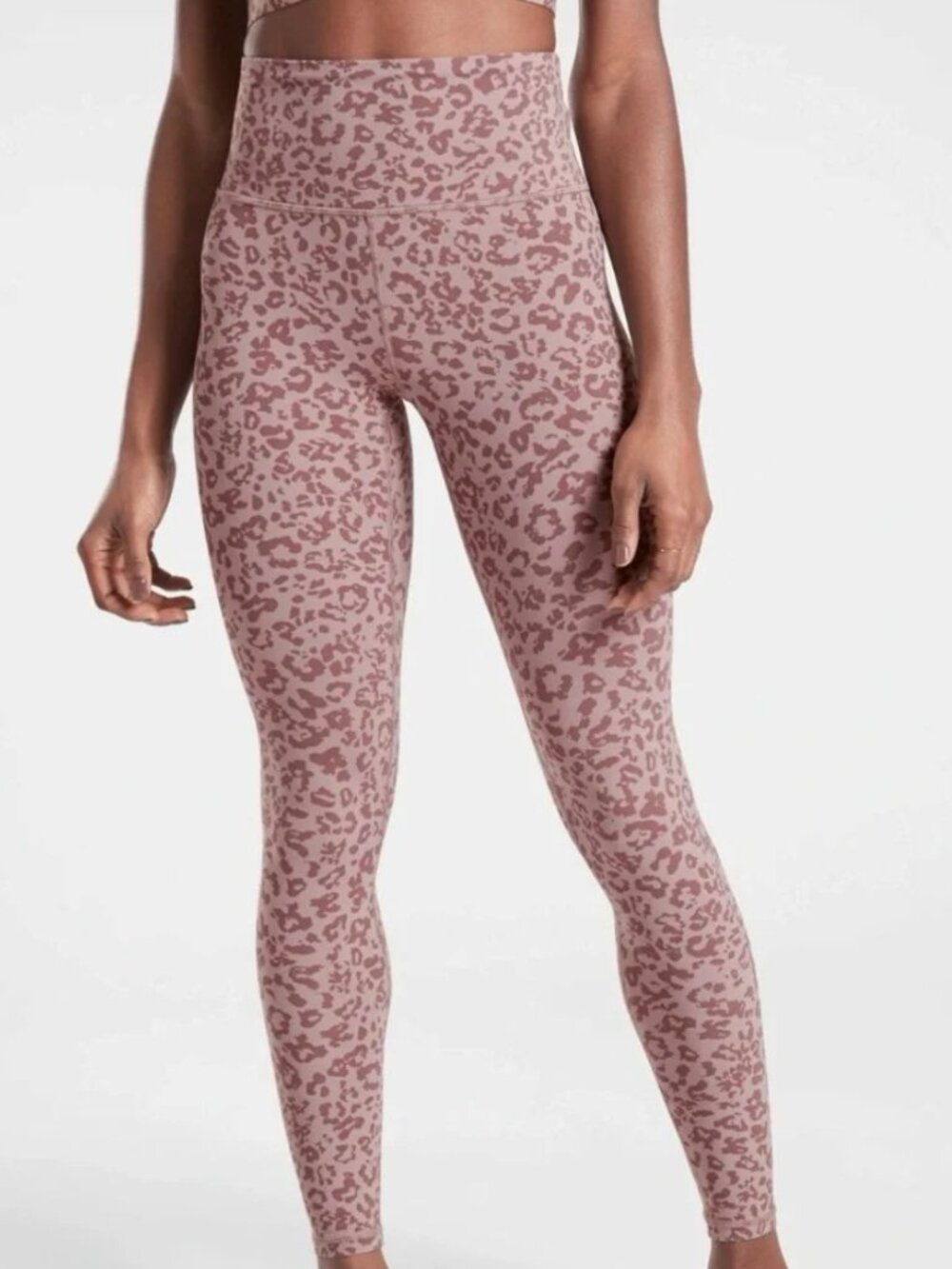 Athleta Pink Leopard Elation Ultra High Rise Leggings | Size S